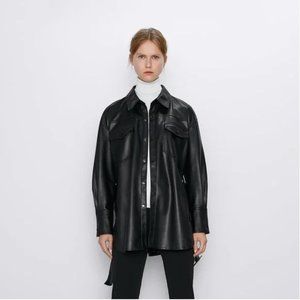 Zara Faux Leather Overshirt